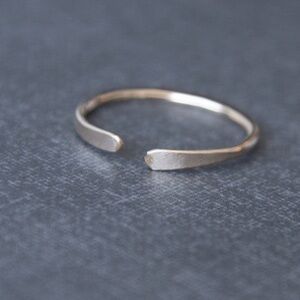 Paddle Ring Adjustable Size Stackable Ring in 14k Gold or 14k Rose Gold, NWT